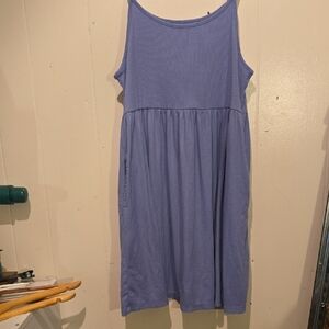 Wild Fable Ribbed Light Lavender Mini Dress With Pockets